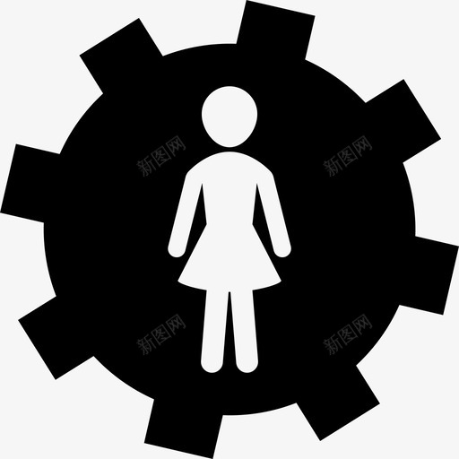 齿轮里的女人形象界面人力资源图标svg_新图网 https://ixintu.com 人力资源 界面 齿轮里的女人形象