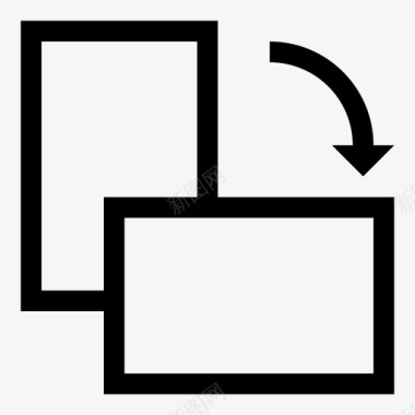 纵向到横向简单一张纸图标图标