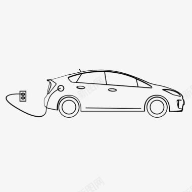 普锐斯汽车清洁能源图标图标