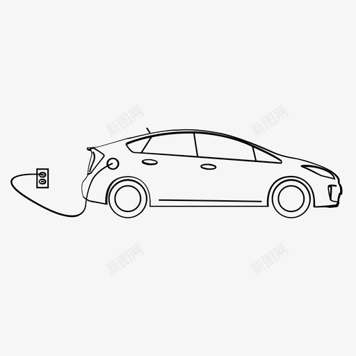 普锐斯汽车清洁能源图标svg_新图网 https://ixintu.com 丰田 插电式 普锐斯 汽车 混合动力 清洁能源 环保 电动