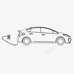 混合动力汽车普锐斯汽车清洁能源图标高清图片