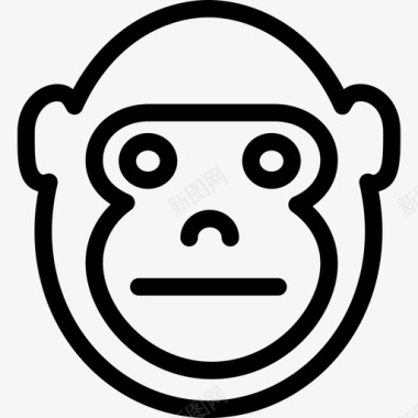 大猩猩食草动物线图标图标
