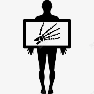 手拿着一只手的人骨头X光图像医学身体的各个部分图标图标