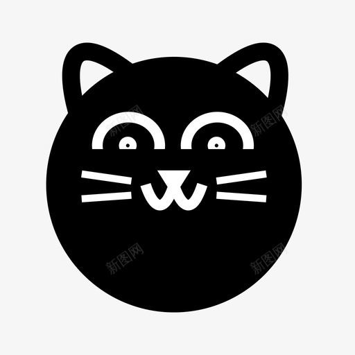 猫动物情感图标svg_新图网 https://ixintu.com 动物 宠物 小猫 快乐 情感 猫 脸