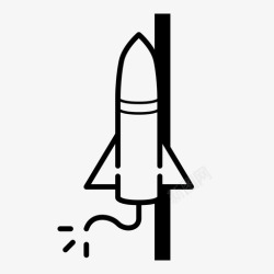 喷发式火箭瓶式火箭固体火箭天空火箭图标高清图片