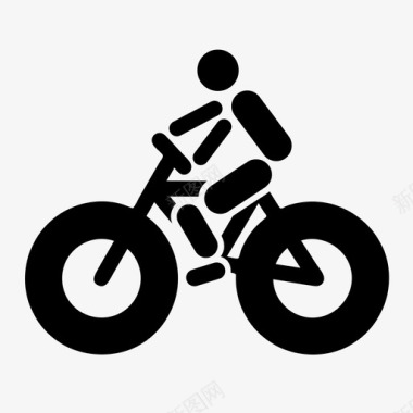 骑自行车女孩自行车胖轮胎图标图标