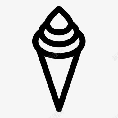 冰淇淋筒威化圆锥体简单图标图标