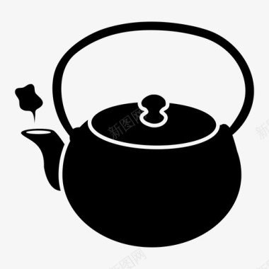 茶壶日本茶热茶图标图标