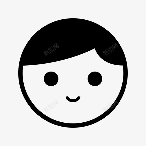 男孩卡通人物图标svg_新图网 https://ixintu.com 人 人物 卡通 头 家庭 微笑 男孩 脸