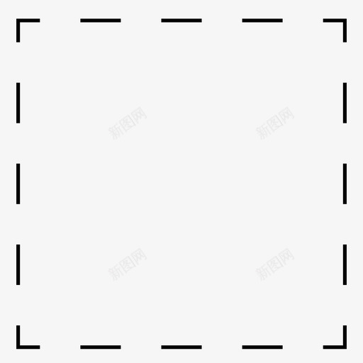 正方形多边形几何体图标svg_新图网 https://ixintu.com 几何体 图形 多边形 形状 方框 正方形 虚线
