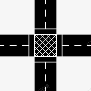 交叉口街道路线图标图标