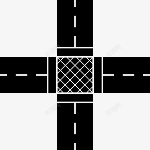 交叉口街道路线图标svg_新图网 https://ixintu.com gps 交叉口 人行横道 位置 地图 地理位置 导航器 目的地 街道 路线 道路