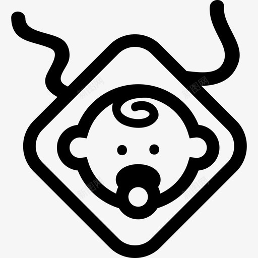 婴儿带奶嘴标志和线条标志婴儿包1图标svg_新图网 https://ixintu.com 婴儿包1 婴儿带奶嘴标志和线条 标志