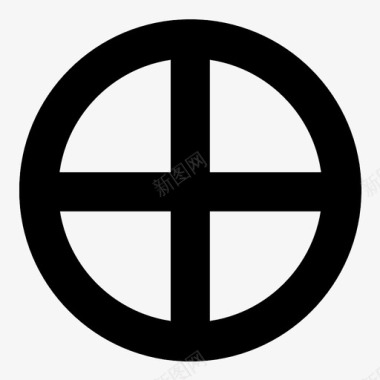 太阳十字符号形状图标图标