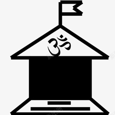 寺庙奥姆教印度教图标图标