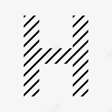 字母h字母对角线粗体线图标图标
