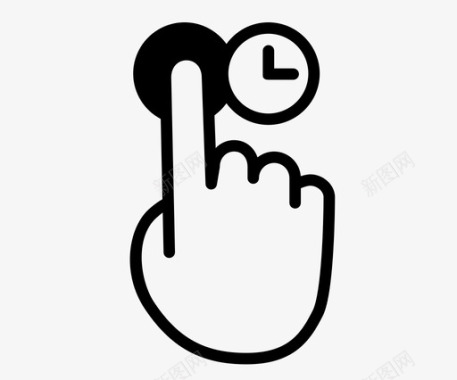 一个手指按住单行一个手指拇指按住图标图标