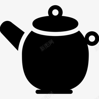 茶壶器具实心图标图标
