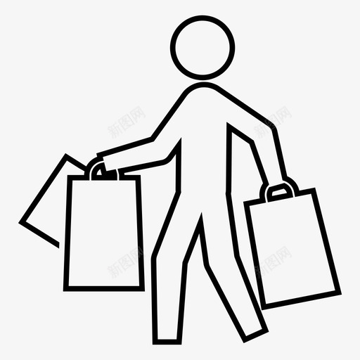 购物者购物购物狂图标svg_新图网 https://ixintu.com 商店经营者 大纲 客户 强制 消费者 购买 购物 购物狂 购物者 购物袋