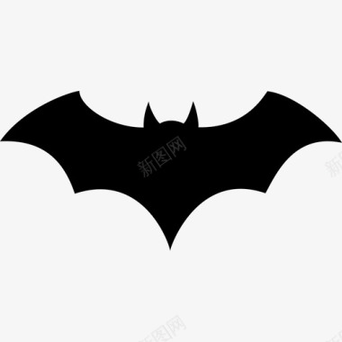 蝙蝠黑色轮廓张开翅膀动物随机图标图标