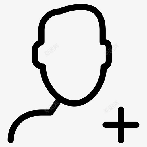 添加用户标志形状图标svg_新图网 https://ixintu.com 人 加号 图形 形状 插图 标志 添加用户 男 线图标