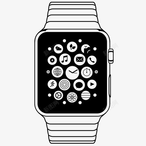 智能手表苹果技术配件图标svg_新图网 https://ixintu.com iwatch 可穿戴技术 技术 技术配件 智能手表 电子产品 苹果