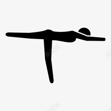 瑜伽伸展摆姿势图标图标