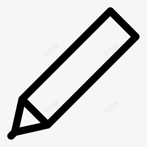 铅笔书写器简单图标svg_新图网 https://ixintu.com 书写器 图形 图标 形状 简单 简单卷曲图标 线条 绘图 编辑器 铅笔