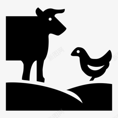 牧场饲养牲畜牲畜饲养图标图标