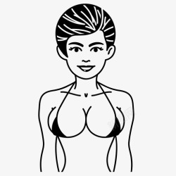泳装模特性感女人比基尼泳衣图标高清图片