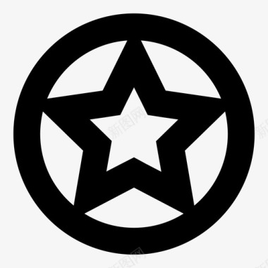 星星标志圆形图标图标
