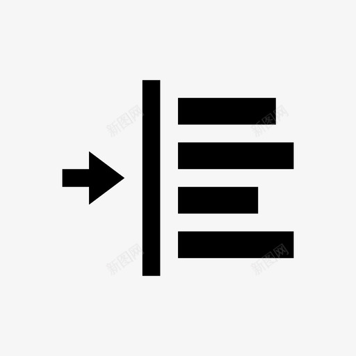 左缩进文本样式图标svg_新图网 https://ixintu.com 办公室 图标v1字形集 处理 字体 左缩进 文本 样式 格式 编辑器 设计