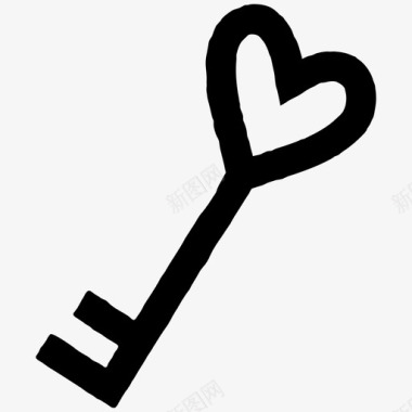 我心的钥匙锁爱情图标图标