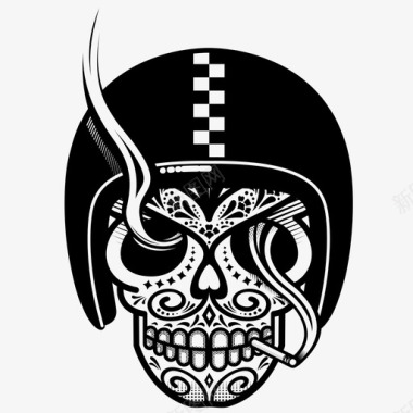 墨西哥卡拉维拉汽车头盔摩托车骑手图标图标