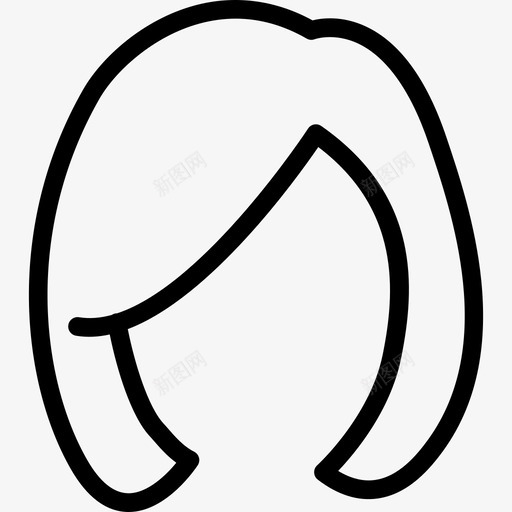 金发女性的头发形状人身体部位图标svg_新图网 https://ixintu.com 人 身体部位 金发女性的头发形状
