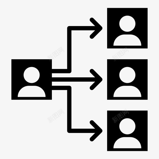 组织结构图管理职业图标svg_新图网 https://ixintu.com 人员 办公室内部 流程 管理 组织结构图 职业 部分 黑色