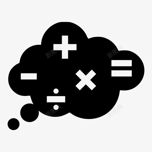 思考思考泡泡思考数学图标svg_新图网 https://ixintu.com 假设 思考 思考数学 思考泡泡 数学方程式 数学符号 等同