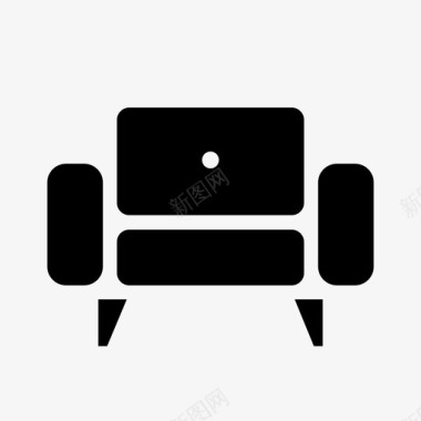 椅子放松中世纪现代图标图标