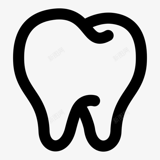 牙齿磨牙线条艺术图标svg_新图网 https://ixintu.com 清洁牙齿 牙科 牙齿 牙齿卫生 磨牙 线条艺术 轮廓