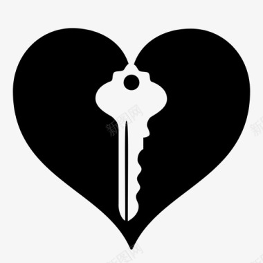 我心的钥匙情人节的钥匙爱情的钥匙图标图标