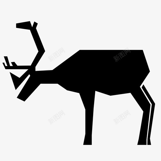 驯鹿动物哺乳动物图标svg_新图网 https://ixintu.com 剪影 剪影动物 动物 哺乳动物 野生动物 驯鹿