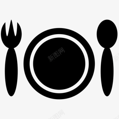 餐具就餐地点午餐图标图标