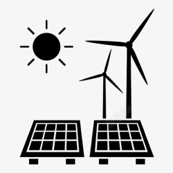 电场可再生能源风电场涡轮机图标高清图片