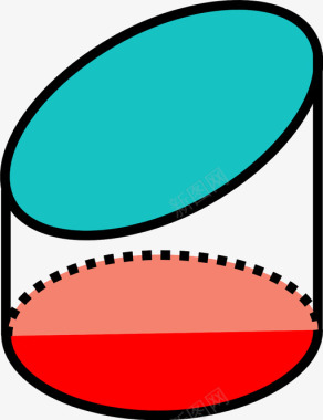 圆柱形段形状对象图标图标