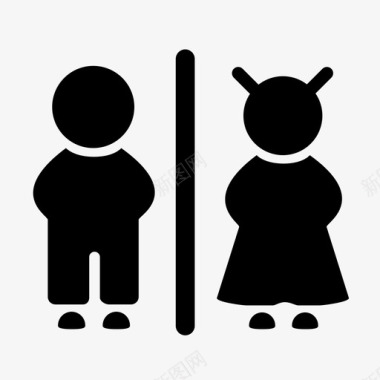 浴室女厕厕所图标图标