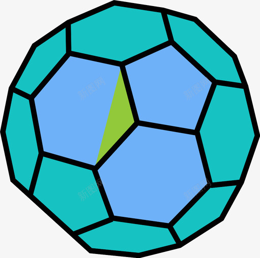截短二十面体形状多边形图标svg_新图网 https://ixintu.com 三维 三维对象 三维形状 几何体 多边形 对象 形状 截短二十面体