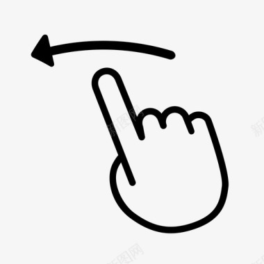 一个手指向左滑动单线一个手指拇指在向左滑动图标图标