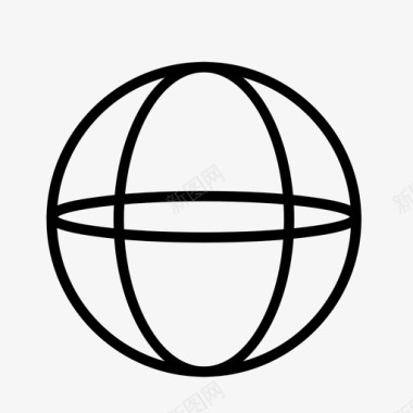 球体多边形对象图标图标