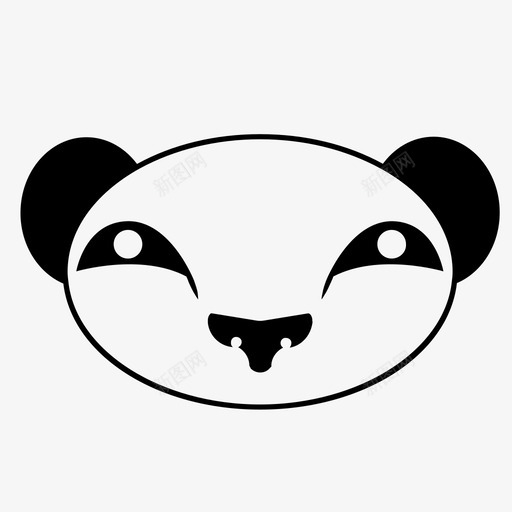 熊猫头动物图标svg_新图网 https://ixintu.com 动物 动物头 动物脸 头 熊猫 生物 脸