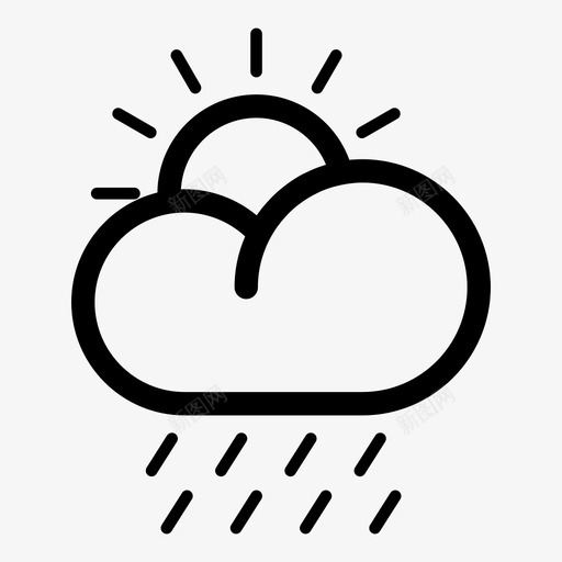 日雨水滴太阳图标svg_新图网 https://ixintu.com 云 天气 太阳 日雨 气象 水滴 雨 预报